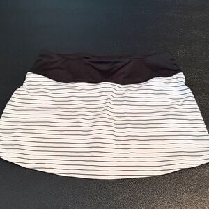 Bolle Black and White Striped Mini Skirt